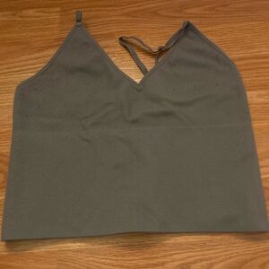 Forever 21 Charcoal V-Neck Crop Top